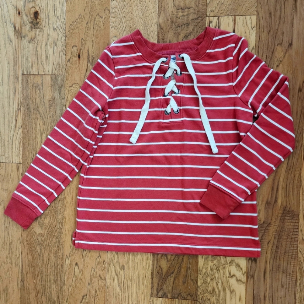 Striped coral sweater from Old Navy